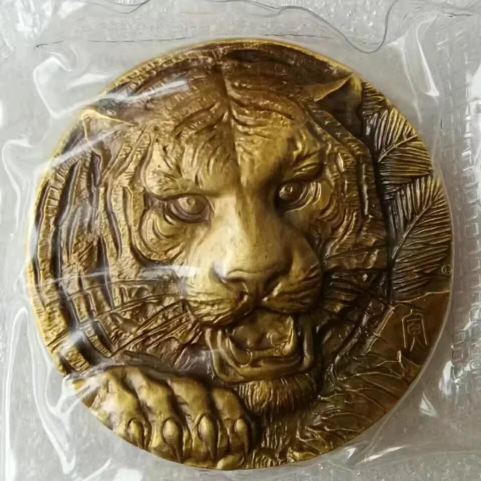 中国铜章专拍 2015年上海造币《十二生肖兽首之虎年60毫米大铜章》罗永辉作品