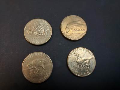 博彦收藏    4月1日 8点 钱币专场 - 澳洲 恐龙1元硬币4枚