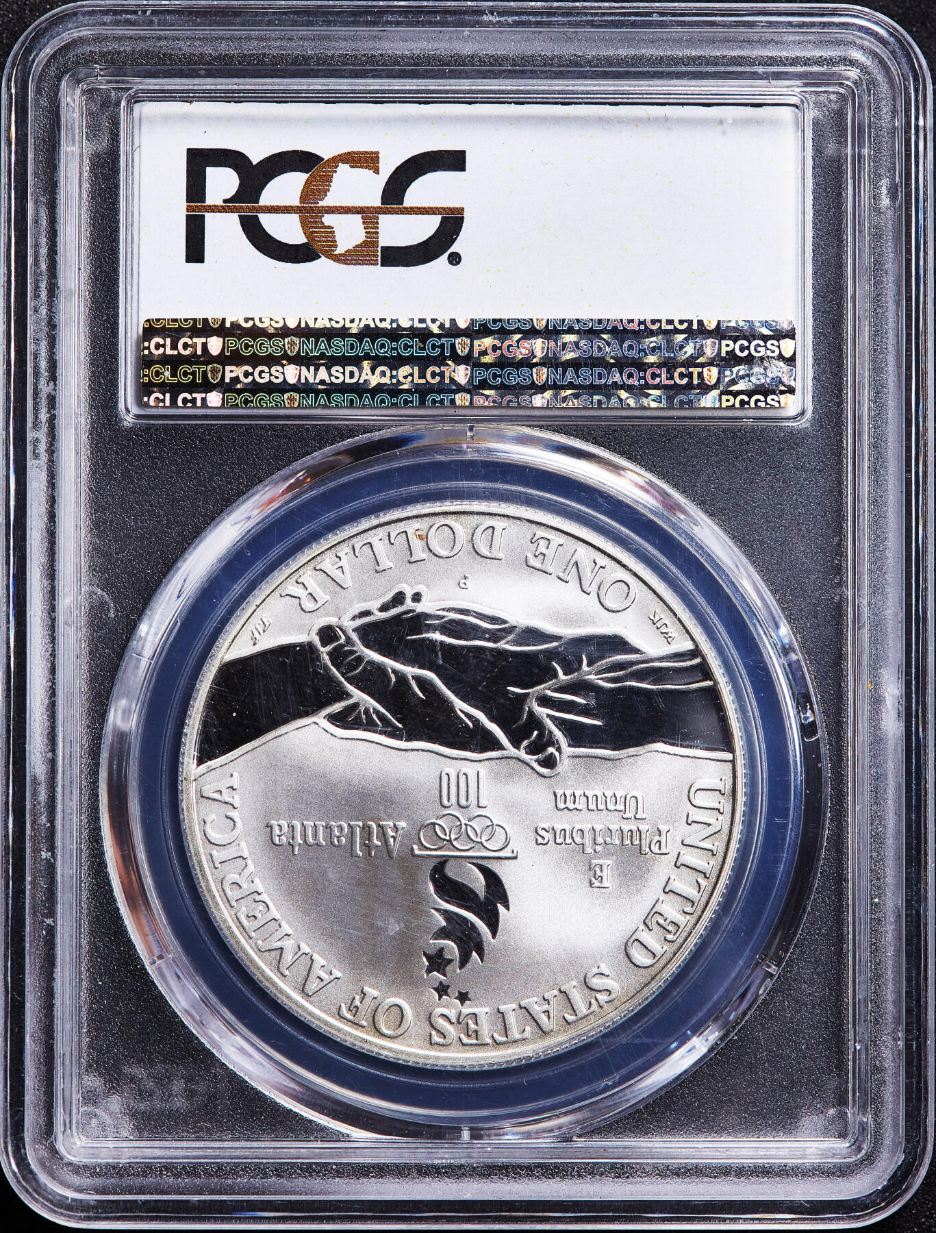 【俄甄集藏】2026年(050)04-01星期三 晚 19:30 全场包邮 美国1995年纪念96亚特兰大奥运会暨奥运百年1元精制大银币，PCGS PR69DC，特殊标签，重26.73克，900银