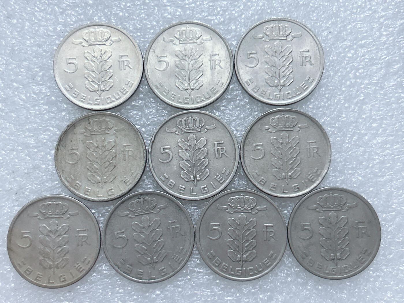 第一海外回流一元起拍收藏 散集专场  第306期 比利时5法郎硬币 10枚