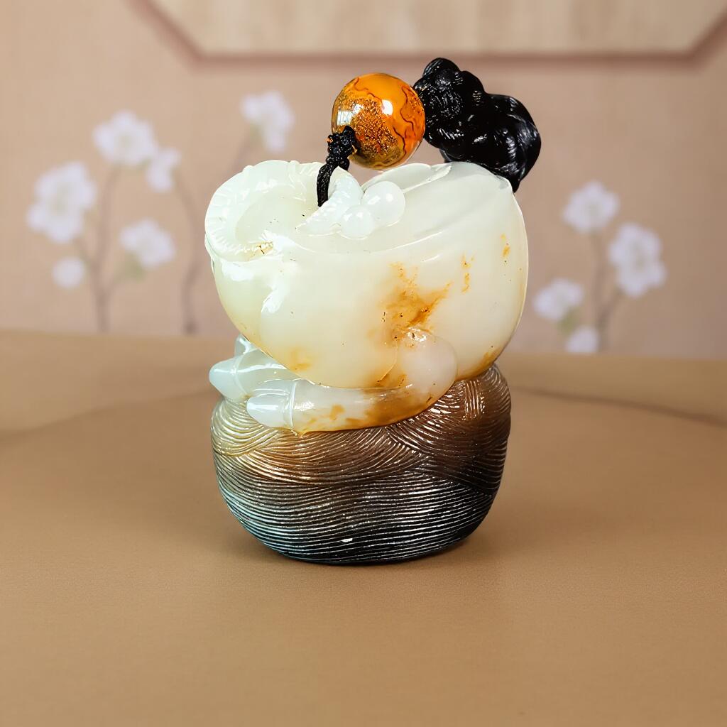 碧月说宝 君子怀瑾·当代和田玉清风专场(五) 和田玉糖色扭转乾坤手把件