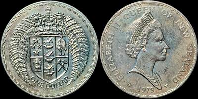 ＜星葵🌻钱币社＞第72期·东奔西走的硬币·3月31日发货 - 新西兰1979年加冕盾徽1元克朗型纪念币