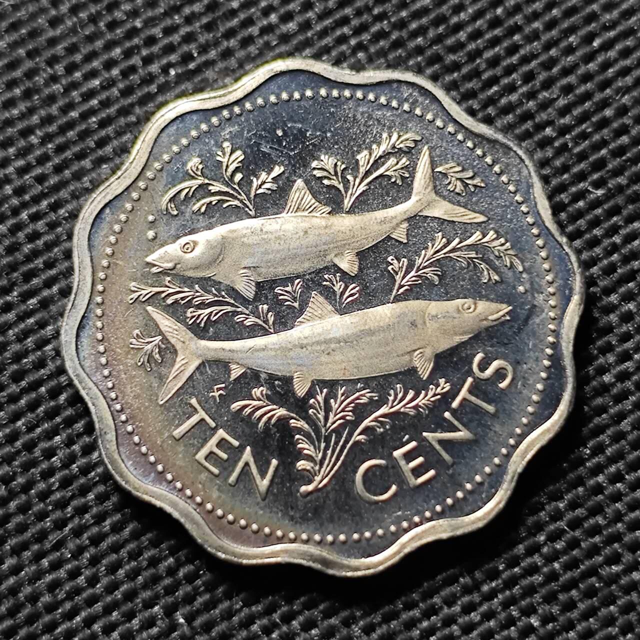 KK钱币收藏小铺  第408期 2月预留时间 周末发货   1976巴哈马10分 精制币