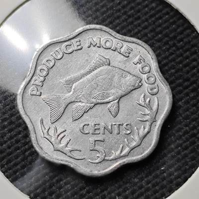 KK钱币收藏小铺  第407期 2月预留时间 周末发货 -  1977塞舌尔5分