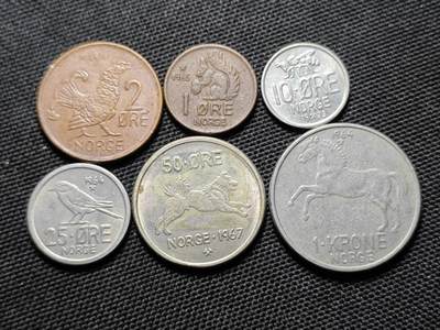 KK钱币收藏小铺  第408期 2月预留时间 周末发货 -  挪威动物版大小面值一套