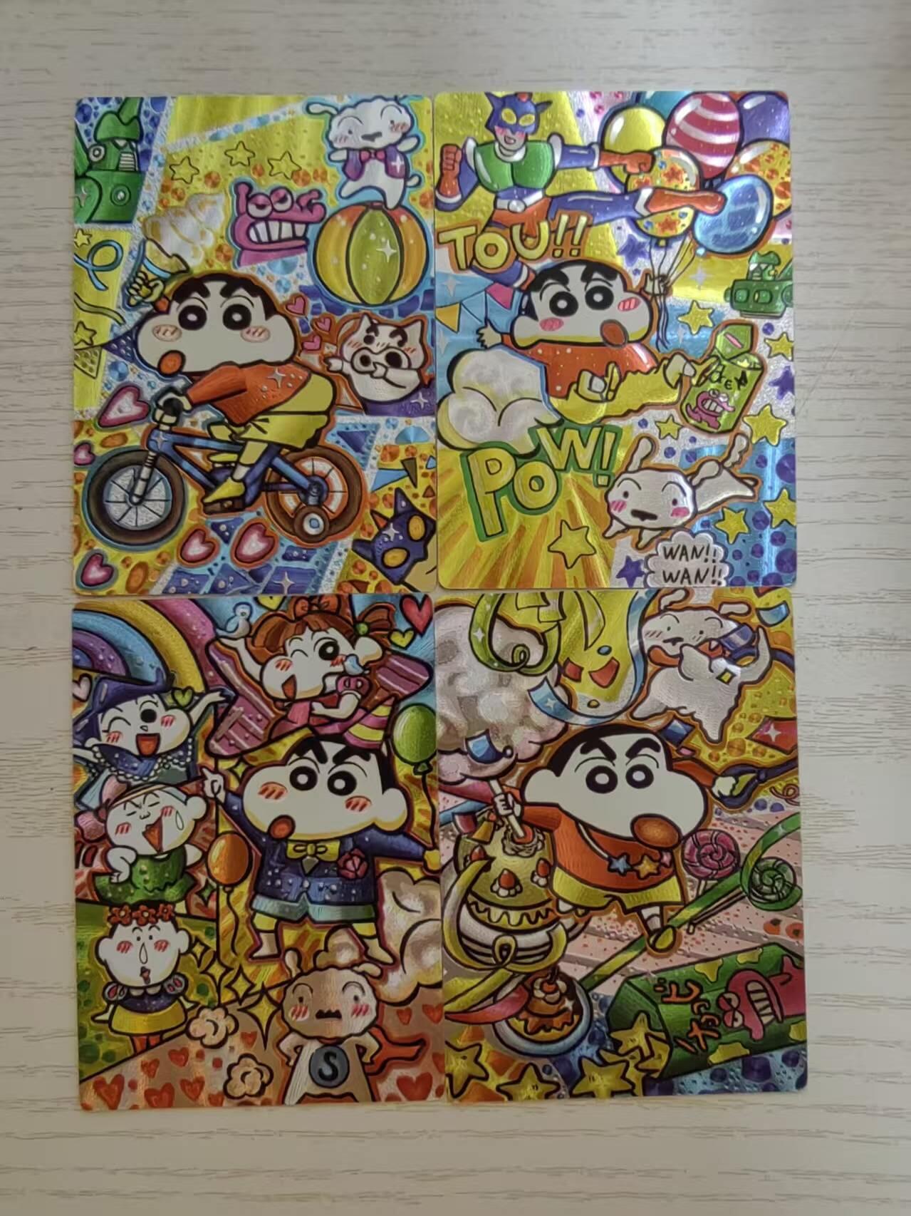 龙虎卡牌-八零场，奇点炸场！！（满200元包邮，无佣金，每周六结拍，欢迎送拍） 粗闪4张 奇点 蜡笔小新 第二弹 一套