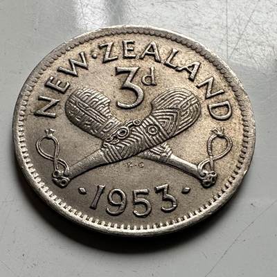 🌹外币初藏🌹🐯2026年第34场   每周二四六晚8️⃣点 接代拍 - 新西兰 1953年  3便士 