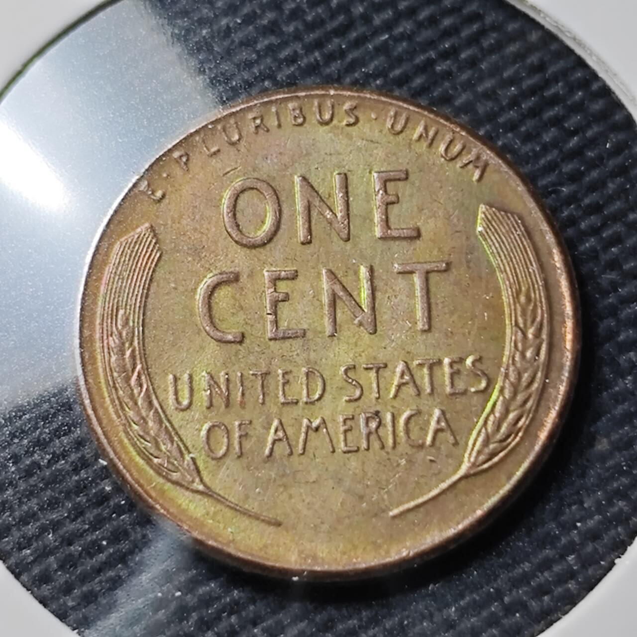 KK钱币收藏小铺  第407期 2月预留时间 周末发货  1958美国麦穗一分铜币