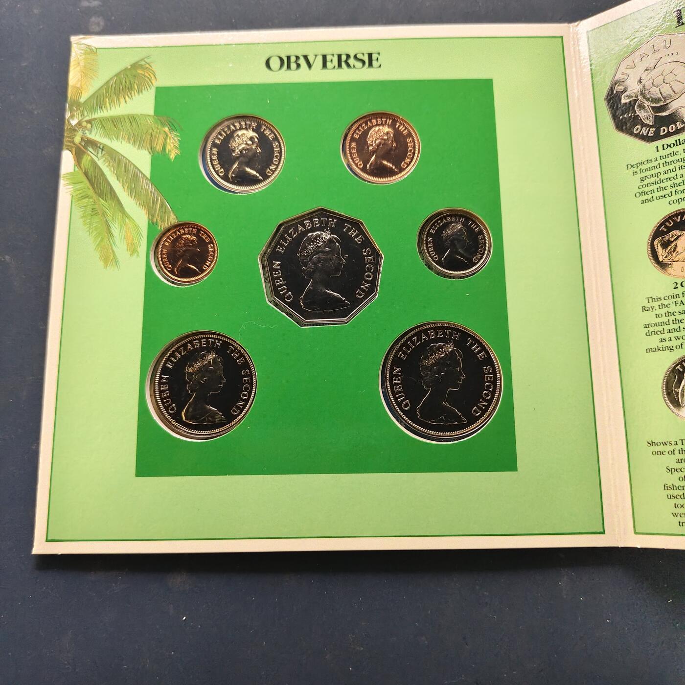 【全场包邮】纯粹捡漏拍515场 图瓦卢1985年皇家厂出品官方套币-MS1