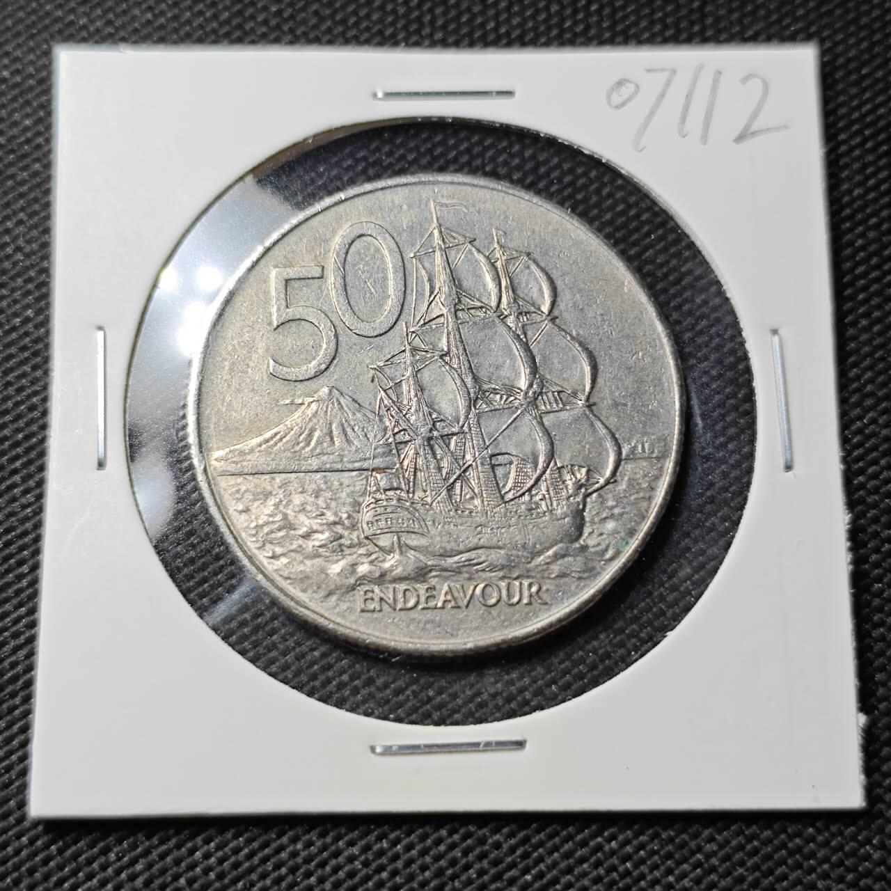 KK钱币收藏小铺  第407期 2月预留时间 周末发货  1984新西兰50分 浅雕版 加拿大代铸