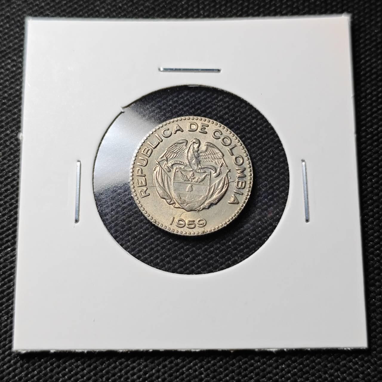 KK钱币收藏小铺  第407期 2月预留时间 周末发货  1959哥伦比亚10分 好品