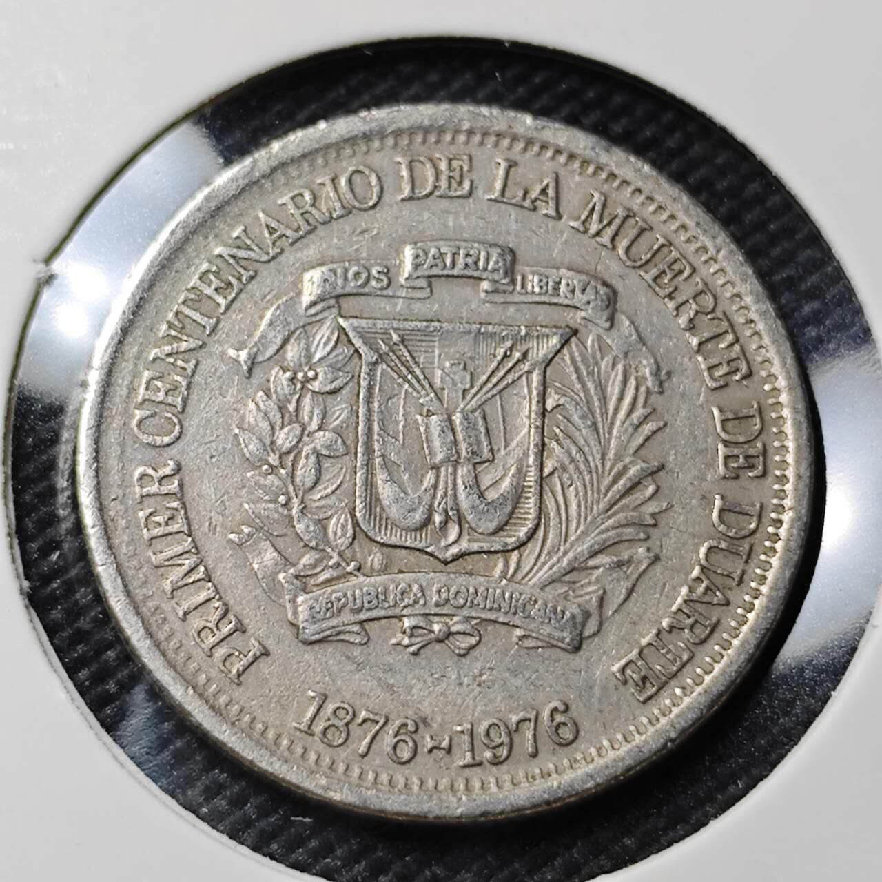 KK钱币收藏小铺  第407期 2月预留时间 周末发货  1976多米尼加25分纪念币