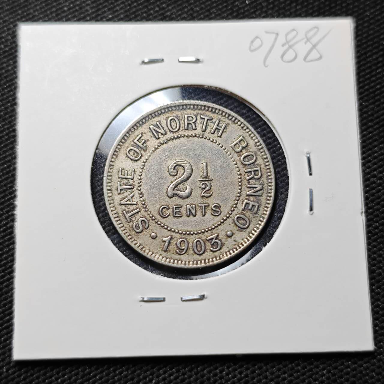 KK钱币收藏小铺  第407期 2月预留时间 周末发货  1903英属北婆罗洲2.5分镍币