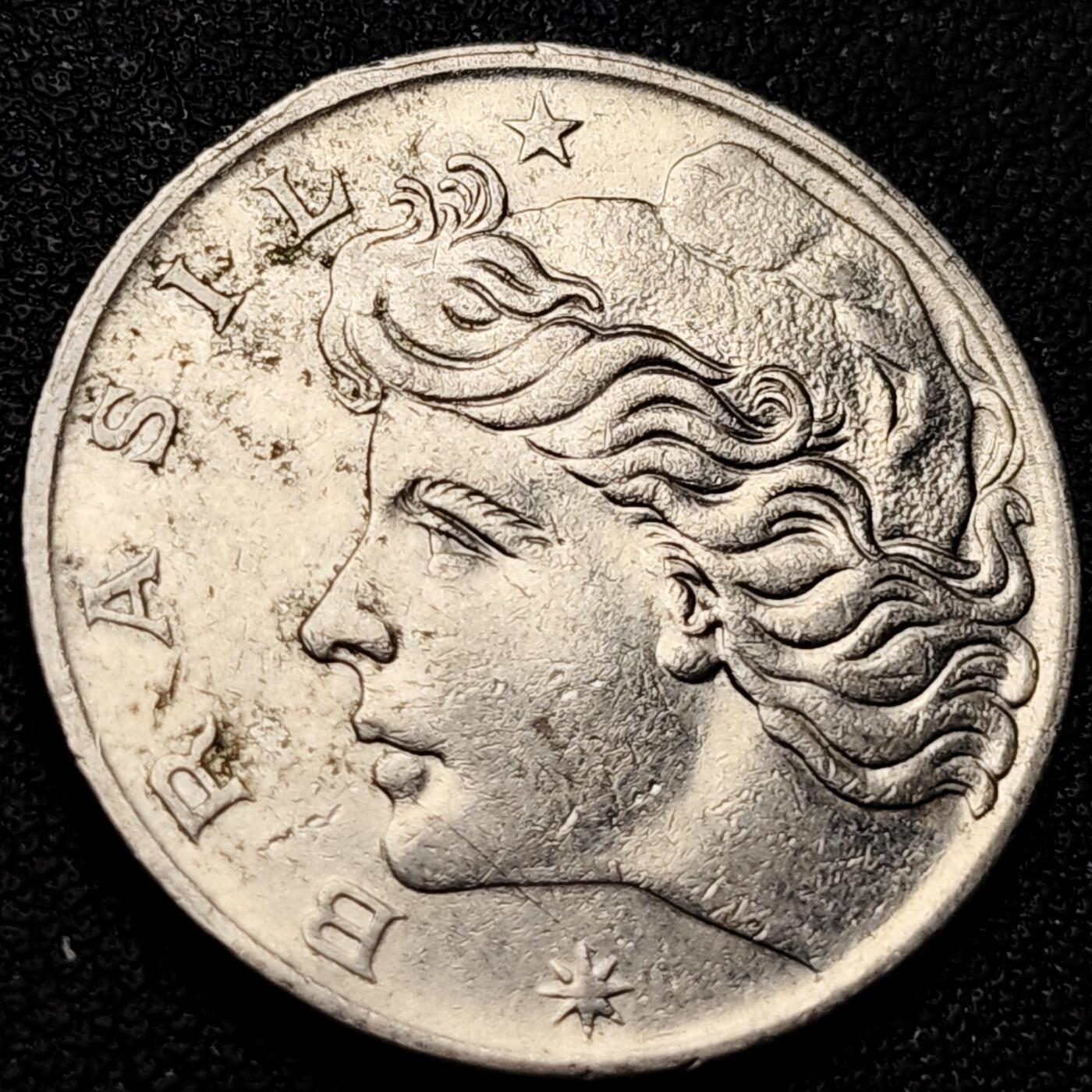 泉币菌-第216场-拍品多 请提前出价 29mm  巴西1克鲁塞罗铜 镍币 1970年 女神