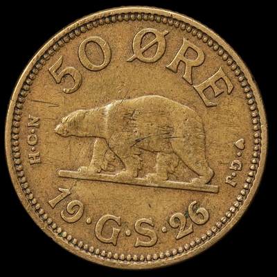 修遠堂世界钱币第109期 - 1926年格陵兰50欧尔