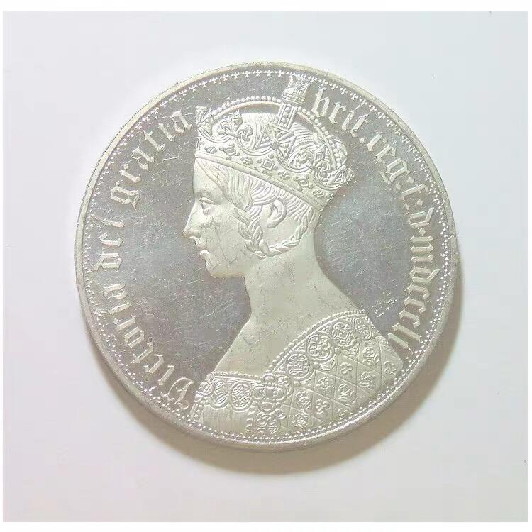 【艺术】英国艺术大章 维多利亚经典哥特体+库克船长登陆新西兰 高浮雕精制大镀银章 40MM