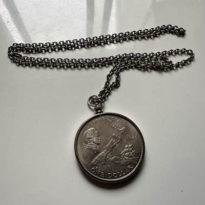 🌹外币初藏🌹🐯2026年第34场   每周二四六晚8️⃣点 接代拍 - 新西兰1969年库克船长克朗纪念币带活动扣挂链