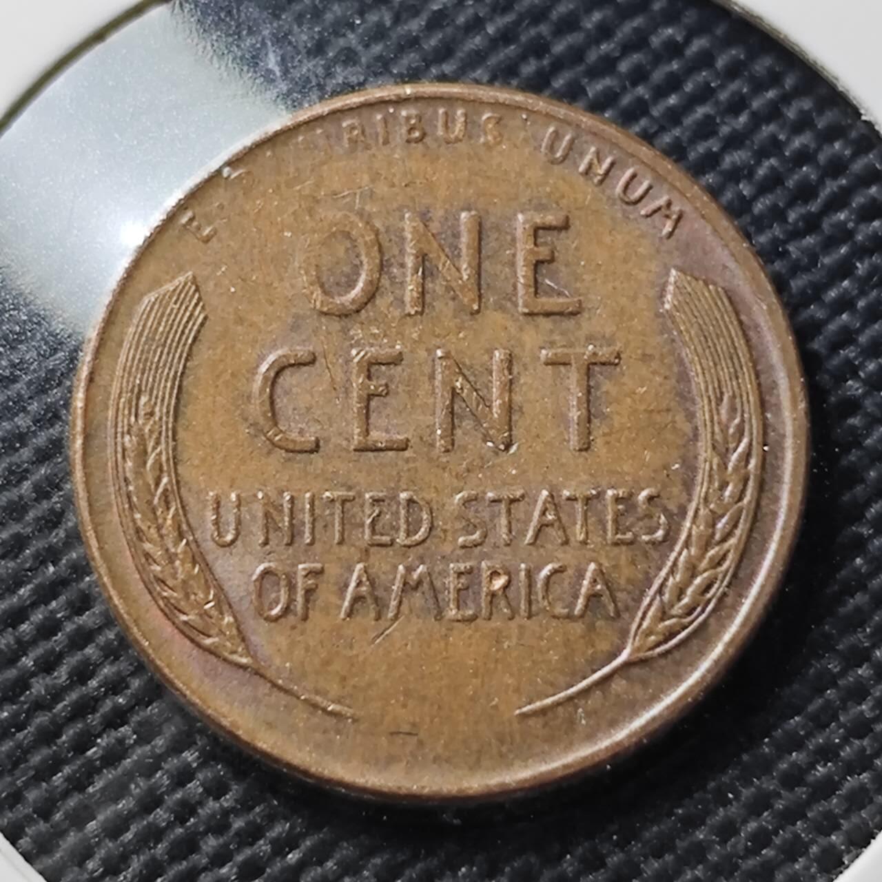 KK钱币收藏小铺  第407期 2月预留时间 周末发货  1958美国麦穗一分铜币