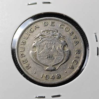 KK钱币收藏小铺  第408期 2月预留时间 周末发货 -  1948哥斯达黎加50分