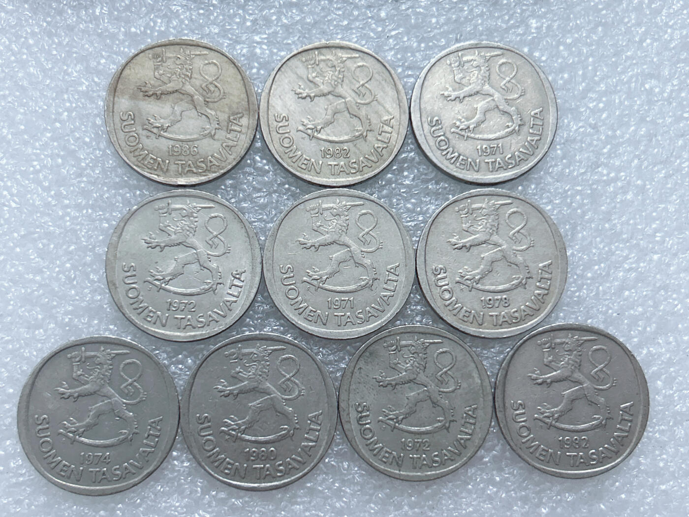 第一海外回流一元起拍收藏 散集专场  第306期 芬兰1马克硬币 10枚