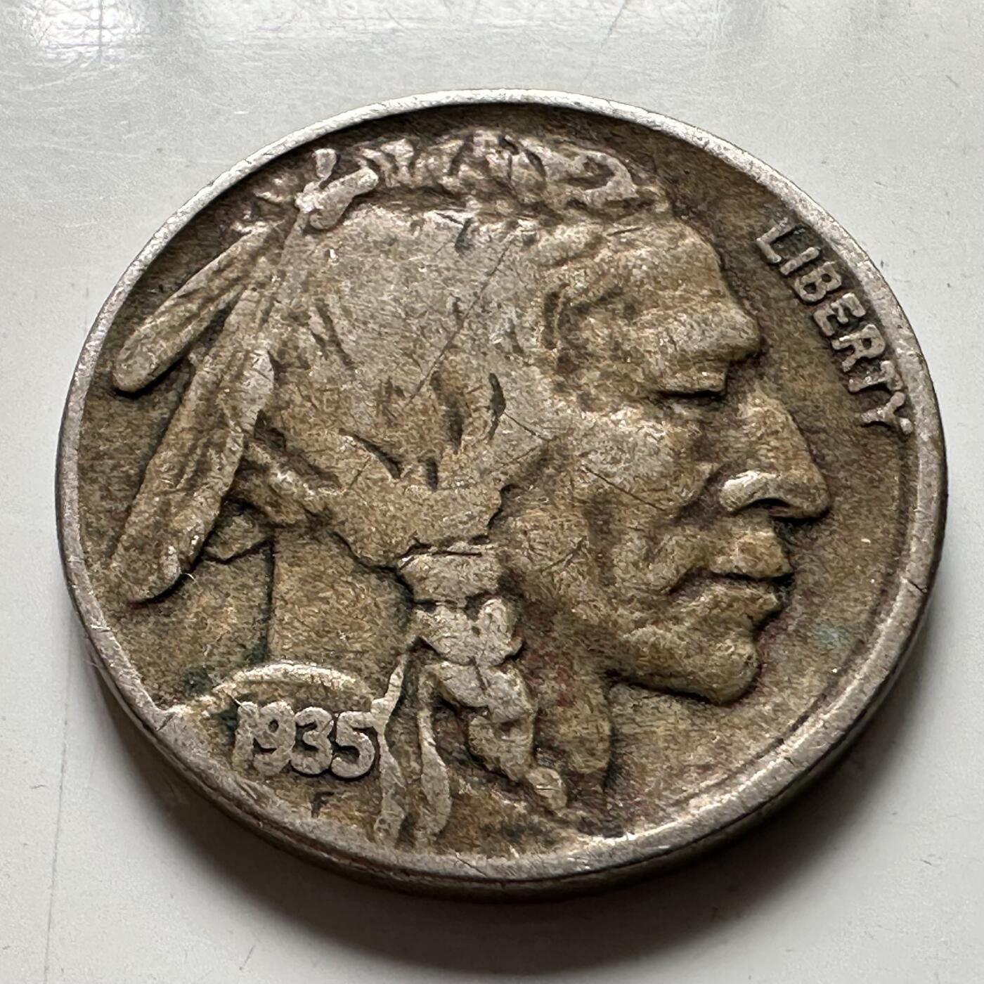 🌹外币初藏🌹🐯2026年第34场   每周二四六晚8️⃣点 接代拍 美国 1935年 印第安野牛 5分 铜镍币 