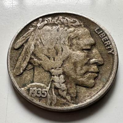🌹外币初藏🌹🐯2026年第34场   每周二四六晚8️⃣点 接代拍 - 美国 1935年 印第安野牛 5分 铜镍币 