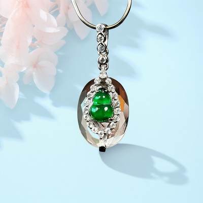碧月说宝 君子怀瑾·当代和田玉清风专场(六) - s925翡翠葫芦水晶吊坠