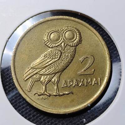 KK钱币收藏小铺  第408期 2月预留时间 周末发货 -  希腊2德拉克马猫头鹰