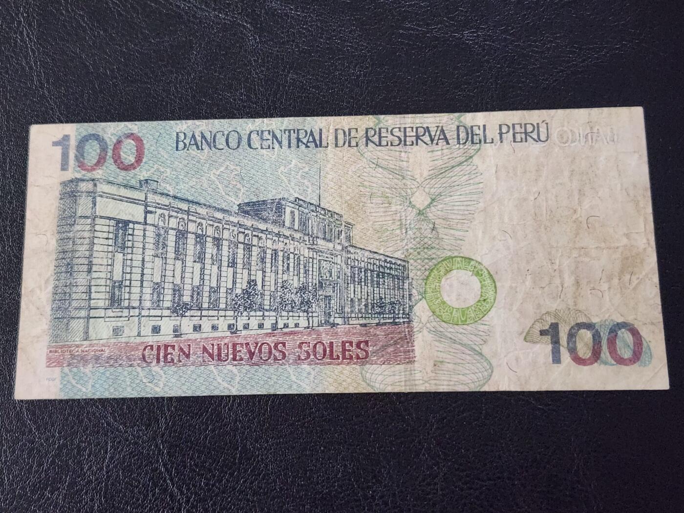 3月27号晚上8点 外国纸币自动截拍第46场 秘鲁2004年100原票美品