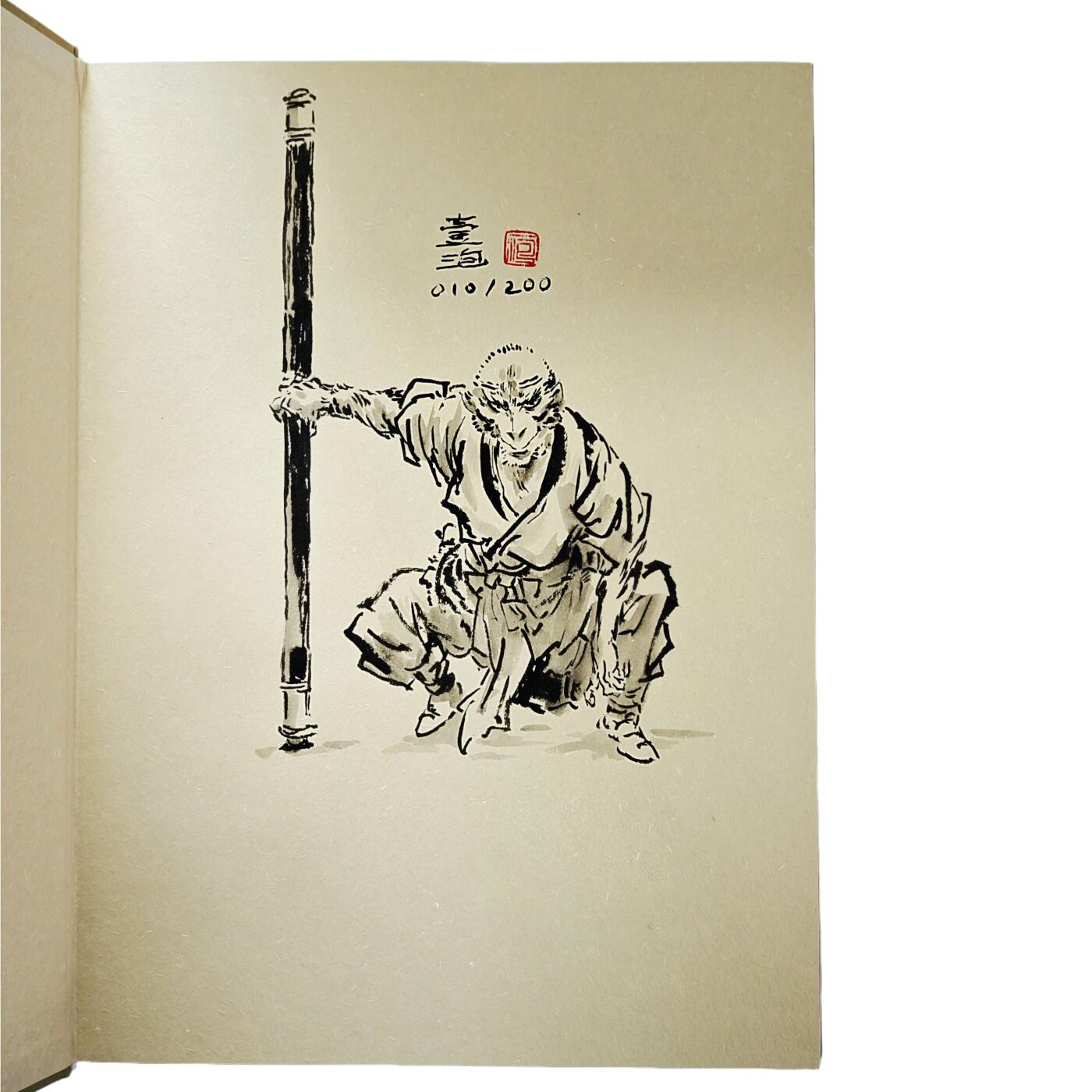 白泽拍卖卡牌手绘专场第34期（花朝去了又春分 草如茵 柳烟新） 2025 人民邮电出版社 西游神魔图谱 壹泡绘 手写编010/200 壹泡首页签绘悟空 钤印