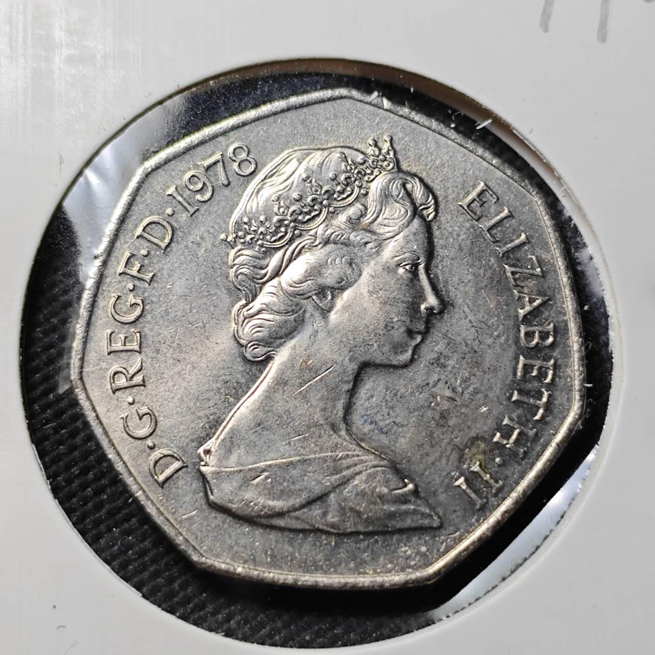 KK钱币收藏小铺  第407期 2月预留时间 周末发货  英国50便士 大50便士