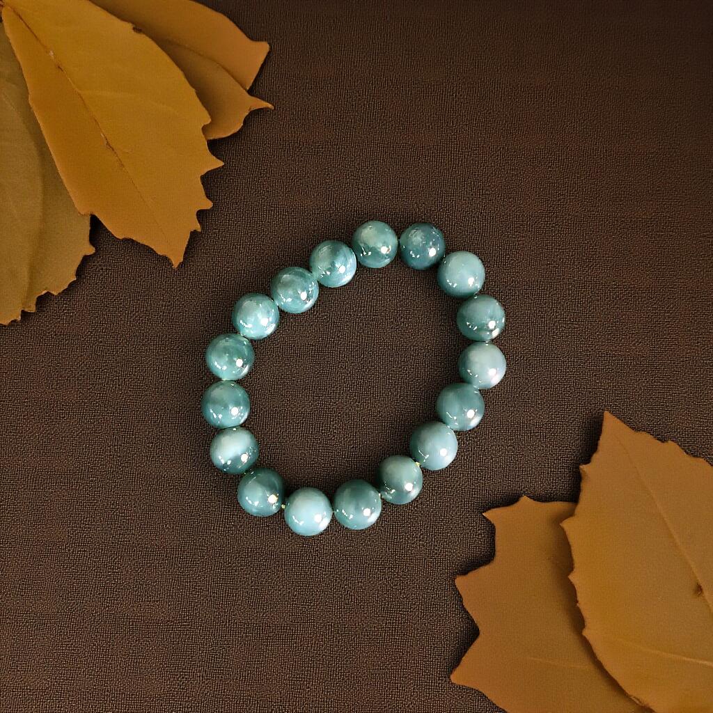 碧月说宝 君子怀瑾·当代和田玉清风专场(六) 蓝水翡翠手串