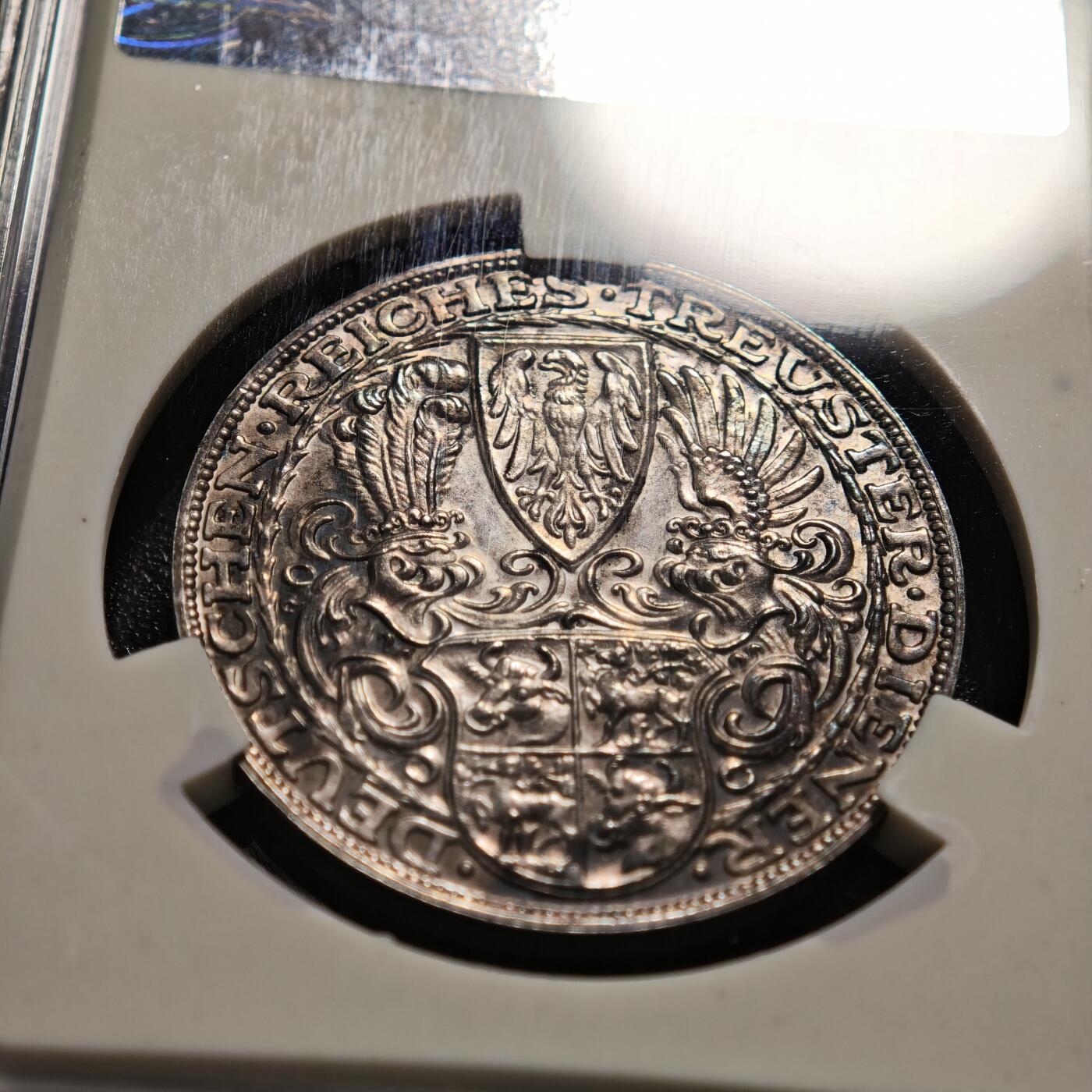 【德藏】世界币章拍卖第169期（拍品征集中~欢迎藏友联系） 1927年 德国兴登堡80大寿5马克币型银章 名家卡尔·歌茨作品 原味深包浆 ACA AU53