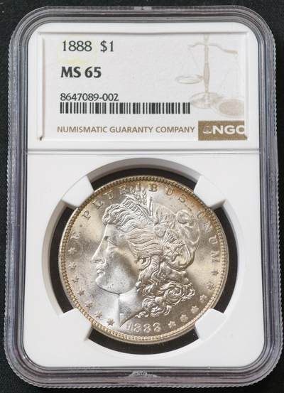 “方寸甄品”甄品场，甄臻铺-世界币章拍卖（第57期，直播拍卖），送拍享返佣金等优惠多多 - NGC-MS65 1888年美国摩根，状态很棒