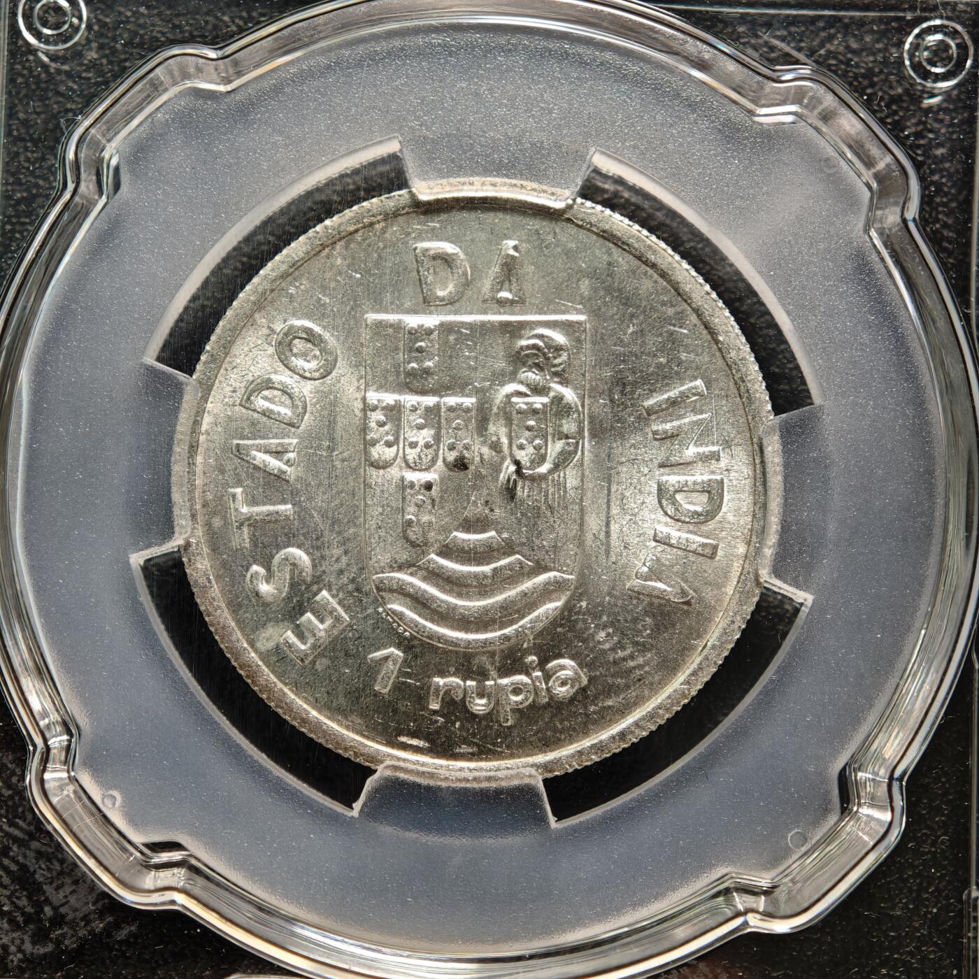 【德藏】世界币章拍卖第169期（拍品征集中~欢迎藏友联系） 1935年 葡属印度1卢比银币 CSIS MS62 原光极强