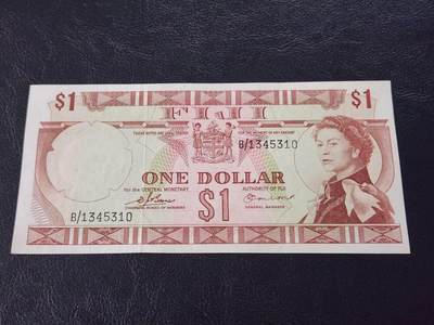 3月27号晚上8点 外国纸币自动截拍第46场 - B/1 斐济1元 极美品