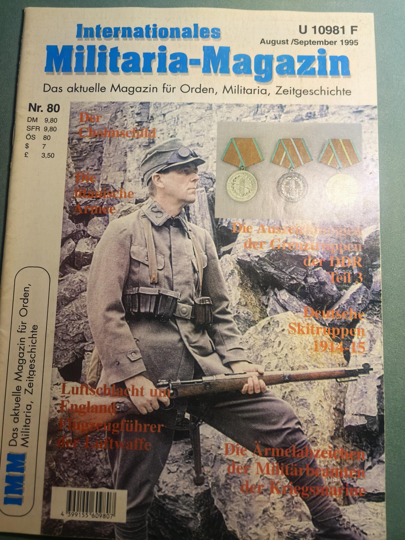 盛世勋华——号角文化勋章邮票专场拍卖第310期 德国出版 Militaria-Magazin杂志 1995年8/9月刊总第190期 58页