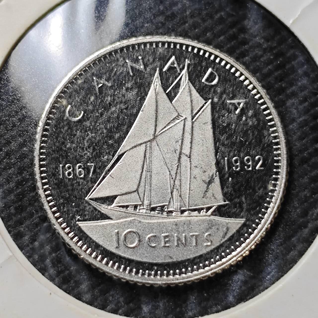 KK钱币收藏小铺  第408期 2月预留时间 周末发货    1992加拿大10分精制 纪念币