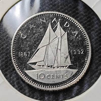 KK钱币收藏小铺  第408期 2月预留时间 周末发货 -    1992加拿大10分精制 纪念币