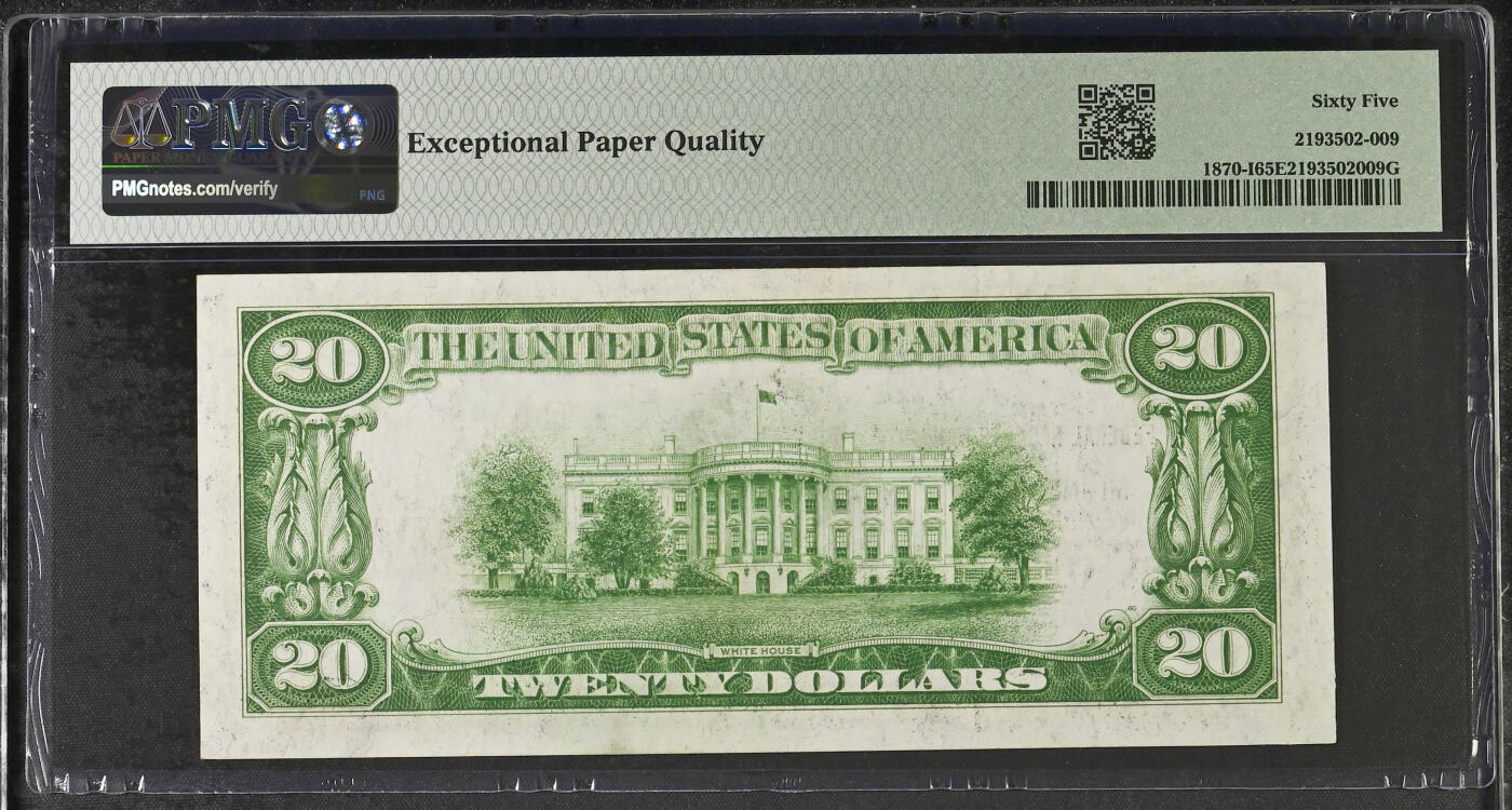 《艾美收藏》第238期-3.29周日外币畅拍场 1929年20美元PMG65E无347 联邦储备银行券 稀少分区明尼阿波利斯