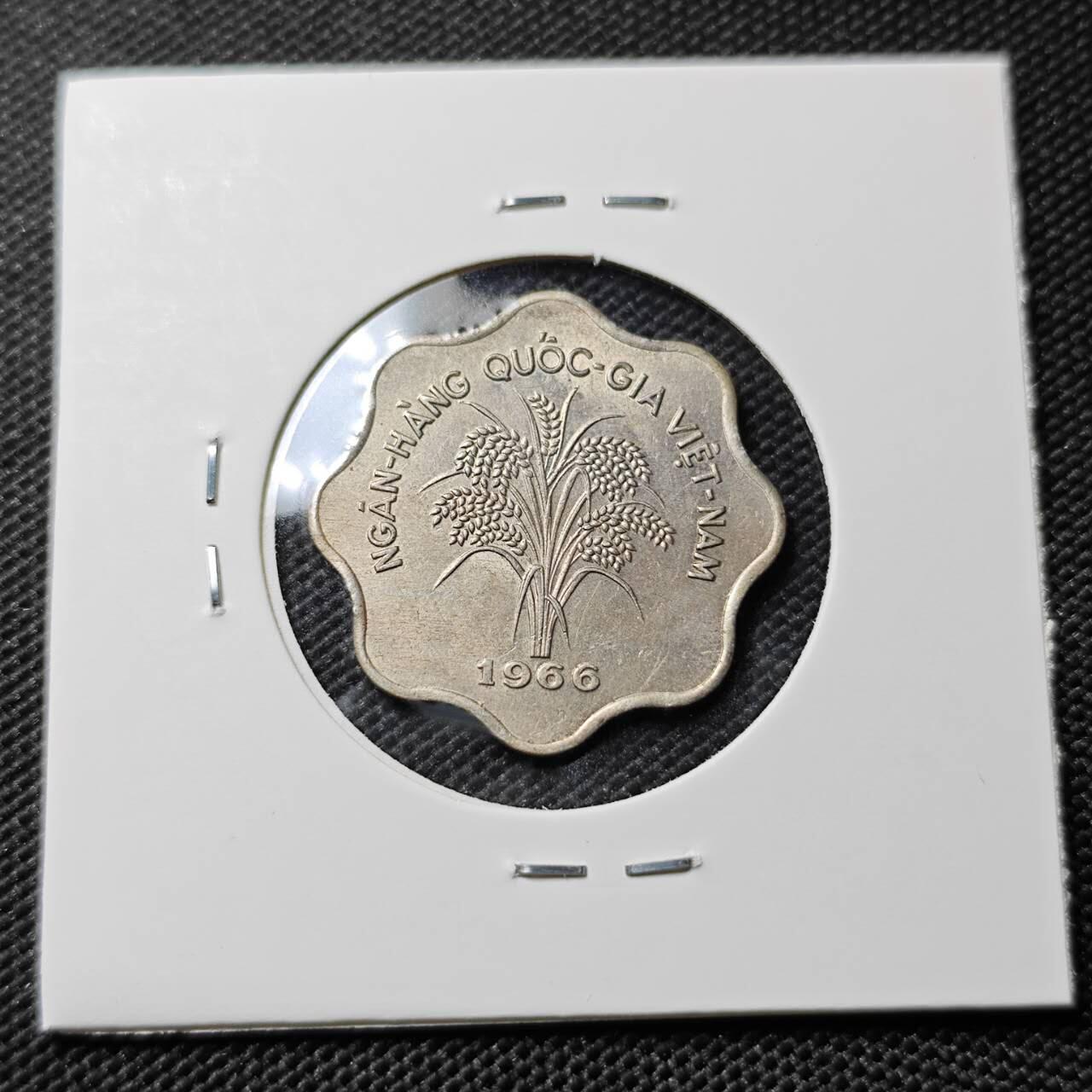 KK钱币收藏小铺  第409期 2月预留时间 周末发货  1966南越5盾水稻 多边形镍币 少见年份