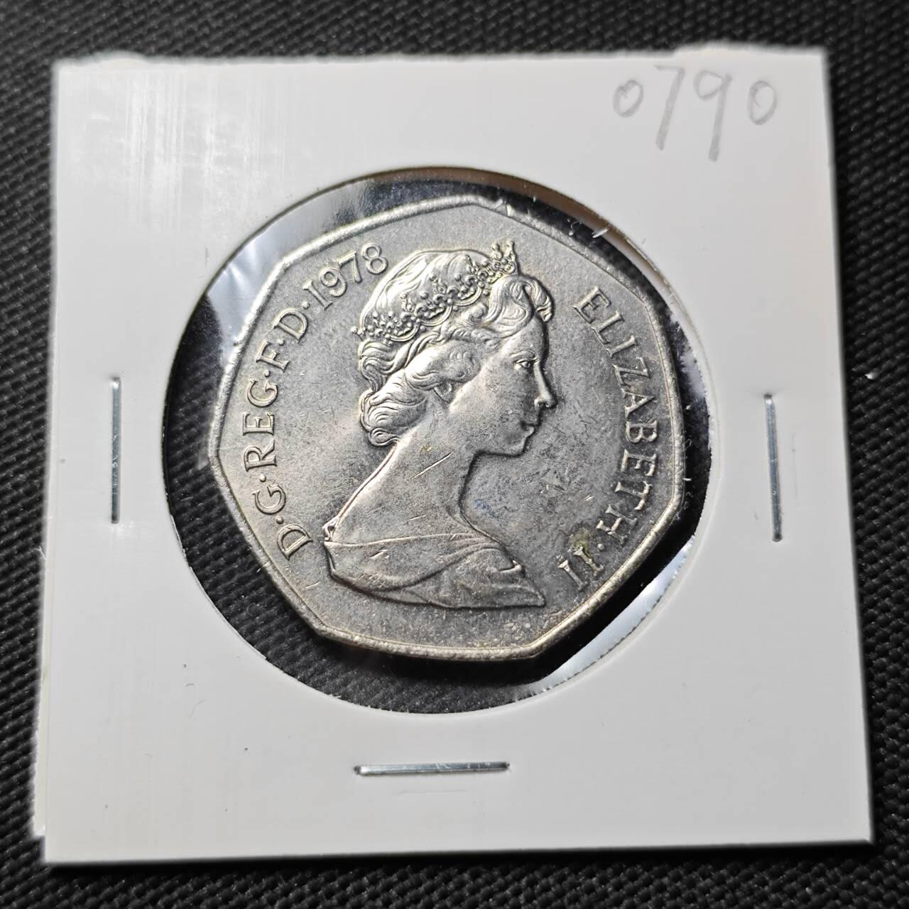 KK钱币收藏小铺  第407期 2月预留时间 周末发货  英国50便士 大50便士