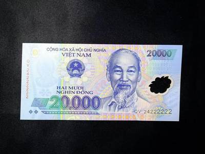 云宸嘉赏-勋臻文献佳藏优品精选场次（低佣 转发佣金红包） - 越南社会主义共和国  20000 盾塑料钞 全同号（QV 24222222）