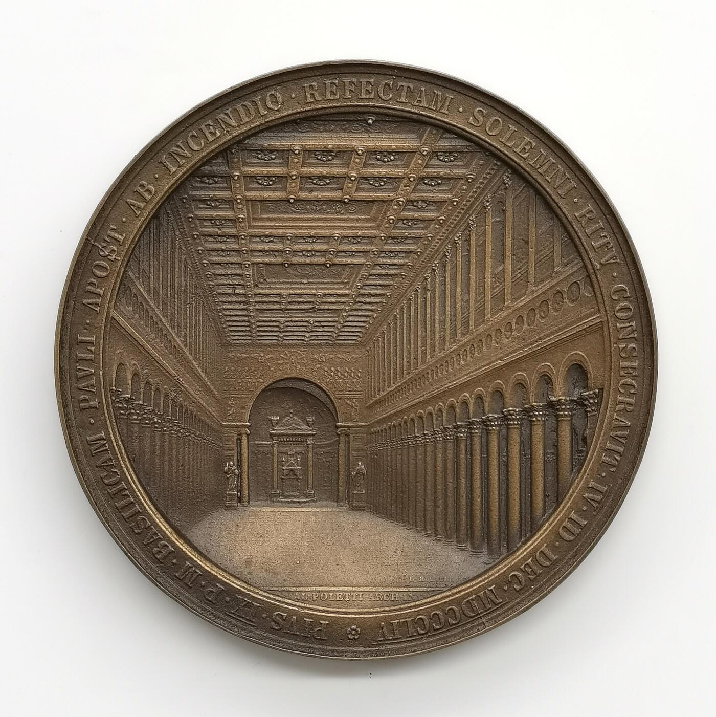 博洋堂“芳菲春韵”3月精品大拍专场暨第166期（全场包邮） 1851年意大利教皇庇护九世拉特朗圣若望大殿祭坛修复纪念大铜章，79mm，183g，未流通品相，后铸工艺品，注意分辨