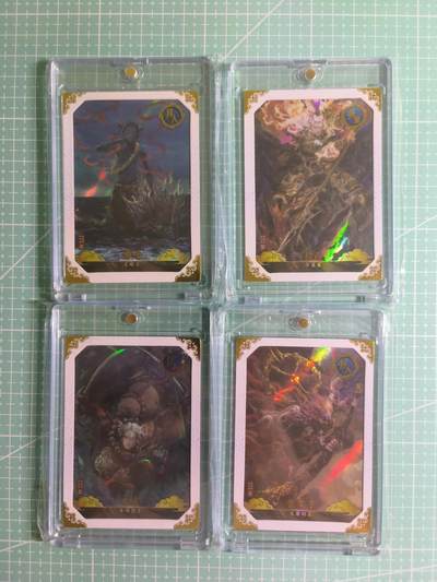 C先生 第25期 零抽层免费代拍  持续收拍品中  需要送拍的老板可以加微私聊 - 【彩闪白框】卡动×午夜猴子《封神榜》哪吒&木吒&敖丙&雷震子 共4张(带卡砖)