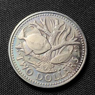 KK钱币收藏小铺  第408期 2月预留时间 周末发货 -    1973巴巴多斯2元 精制币