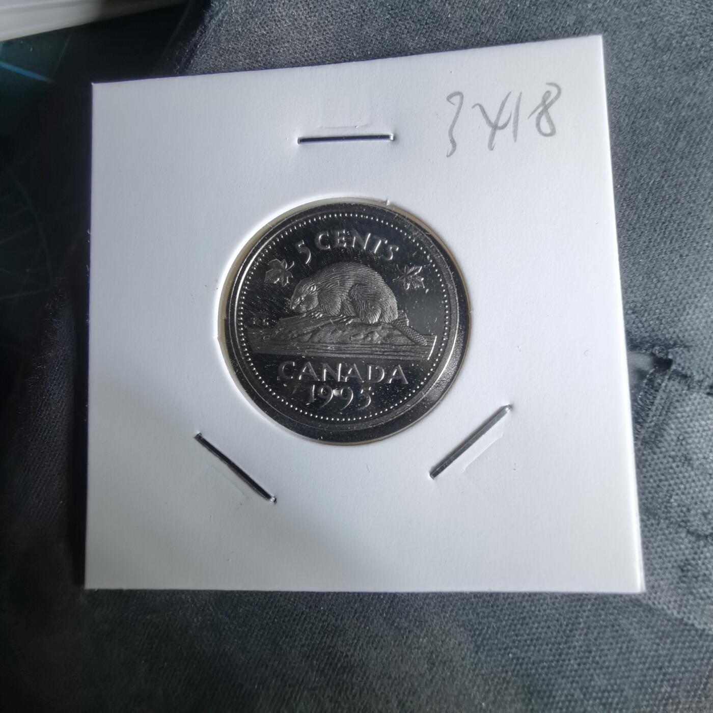 沼泽如烟--第1034场 加拿大1995年5分精制币