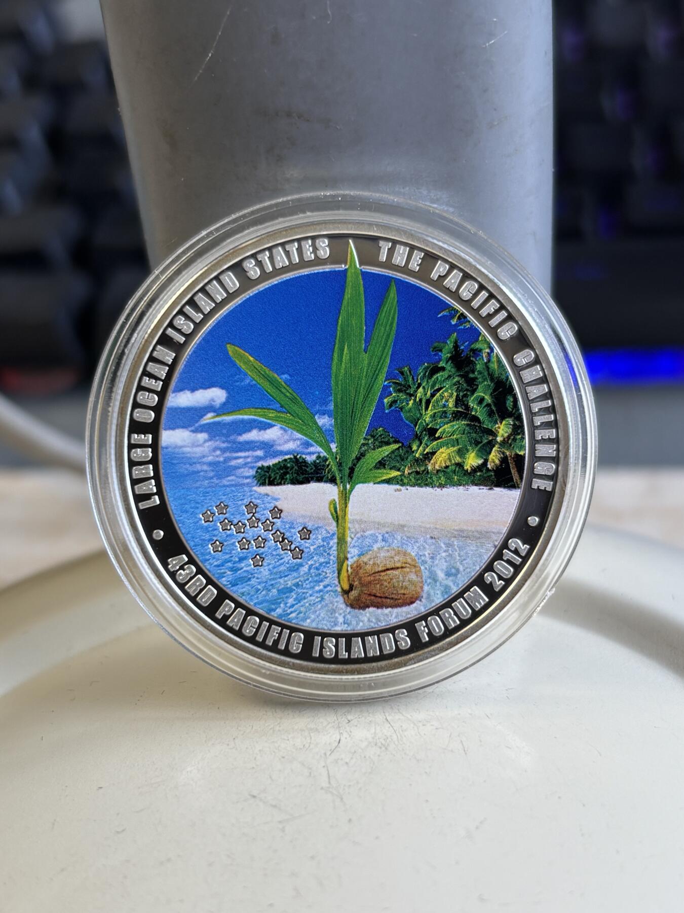 第195期拍卖 库克2012年太平洋岛国论坛20克纯银彩色精制银币，999银，发行950枚