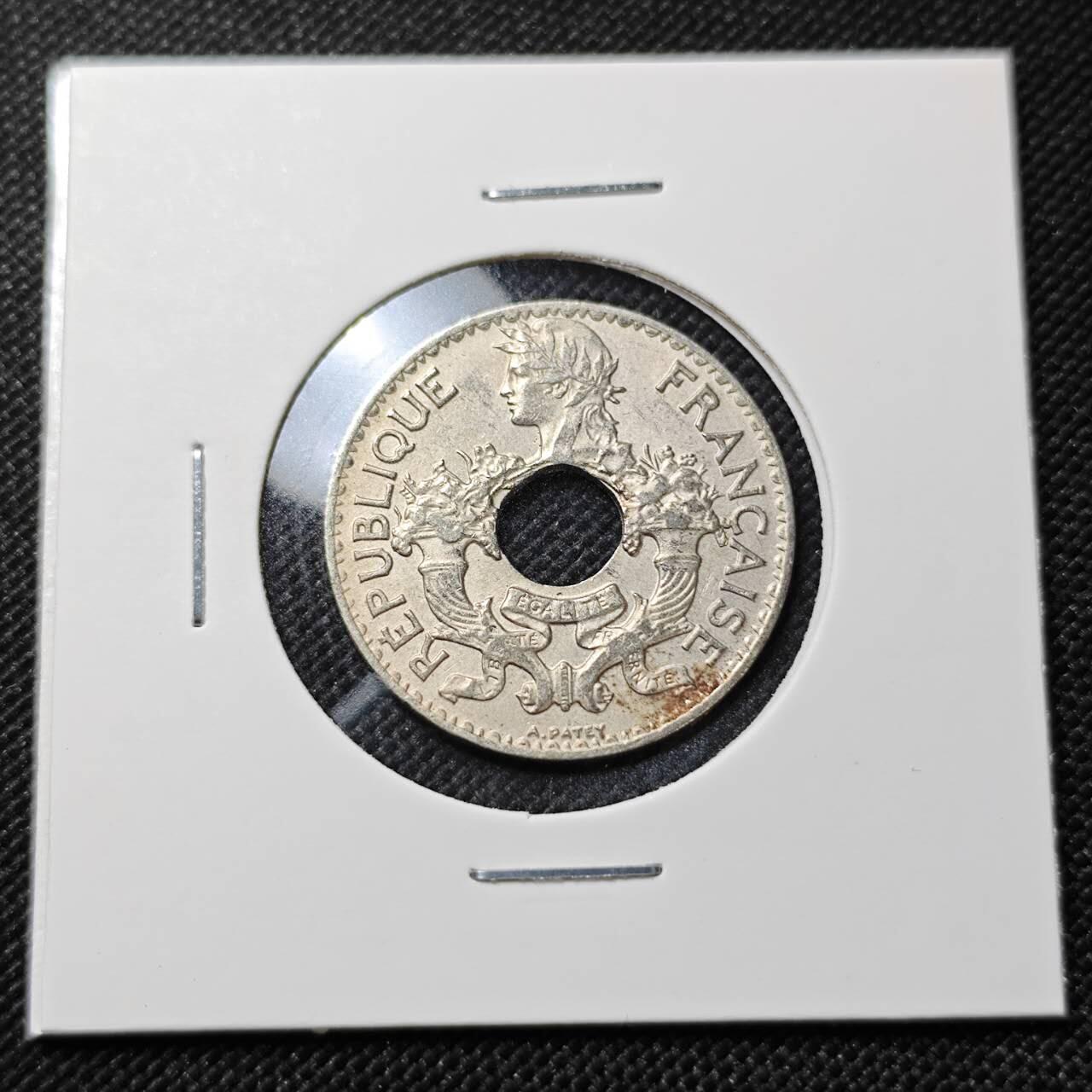 KK钱币收藏小铺  第409期 2月预留时间 周末发货  1938法属印支5分镍币