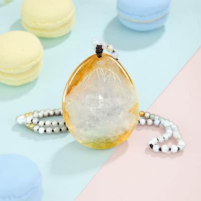 碧月说宝 君子怀瑾·当代和田玉清风专场(六) - 老坑冰种黄翡山水吊坠